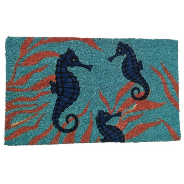 Geo Crafts Geo Crafts G499 PVC Bleach Sea Horse Entry Way Doormat G499 - main